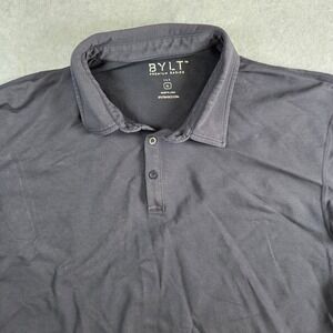 BYLT Lux Polo Shirt Mens XL Black Short Sleeve Performance Athletic Fit